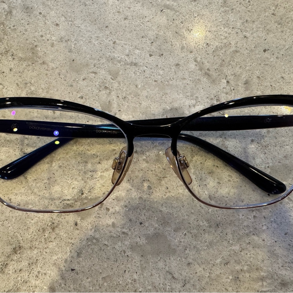 Dolce & Gabbana Black and Gold Cat-Eye Glasses